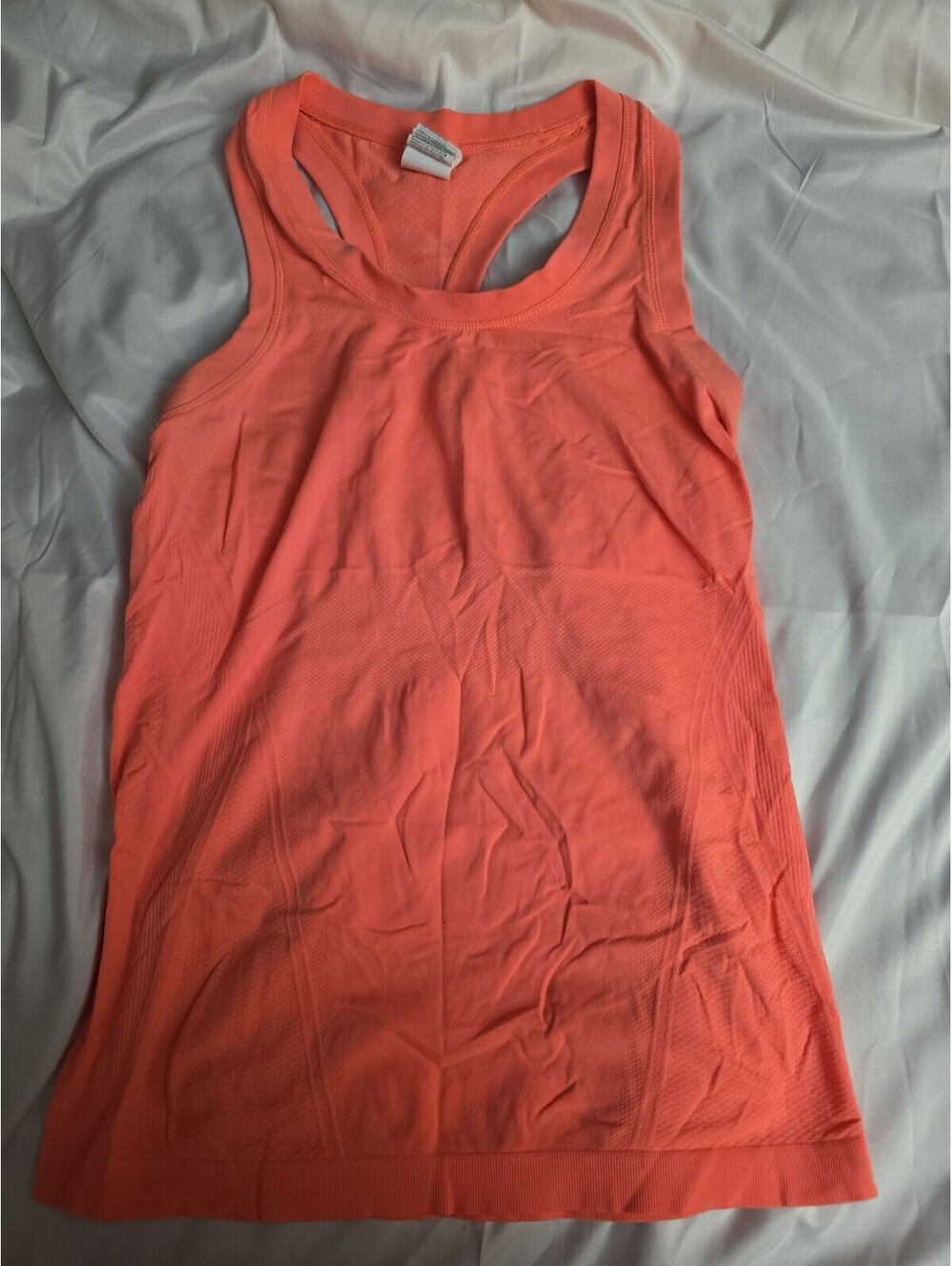 Athleta Racerback Tank Top Womens Small Coral Seamless Workout Active